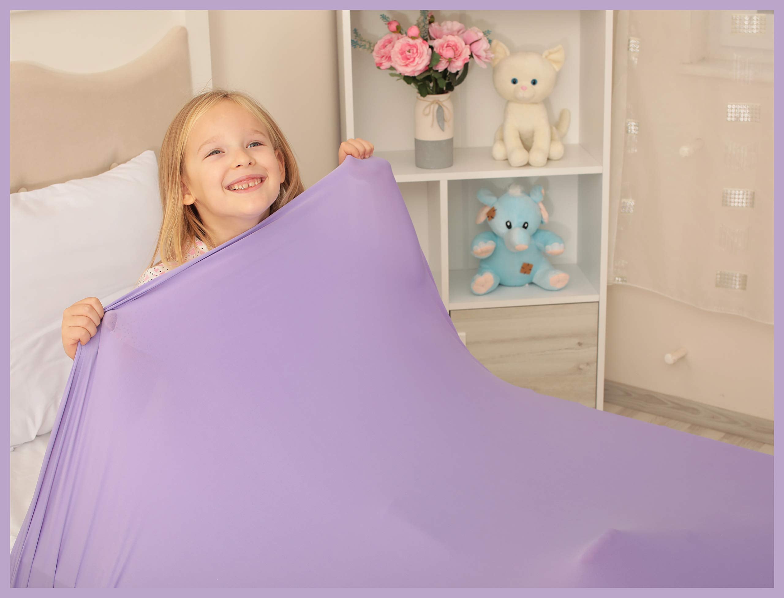 Sensory Compression Blanket | Lycra Bed Sheet for Kids & Adults | Deep Relaxing Feeling Release Oxytocin | Helps With: SPD Anxiety ADHD Autism and More | Breathable Cool & Stretchable | Full Size