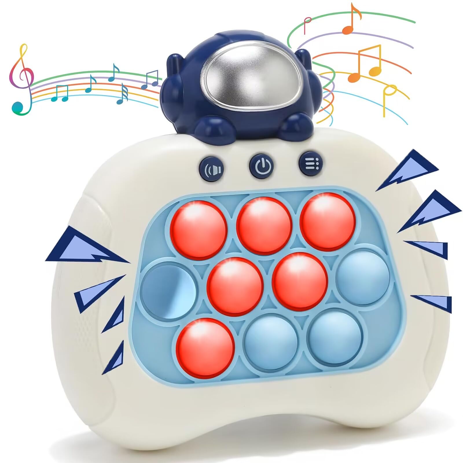 Pop Push Game Fidget Toy for Kids Ages 3-12Handheld Fast Push Game Astronaut Console Fidget Toys for Girls BoysLight Up Sensory Toys Gifts for Kids with Autism